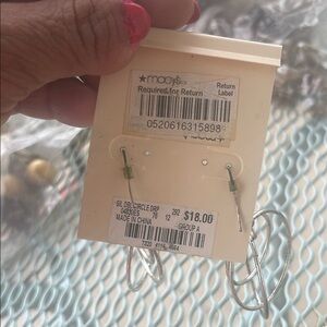 Silver Double Circle Drop Earrings